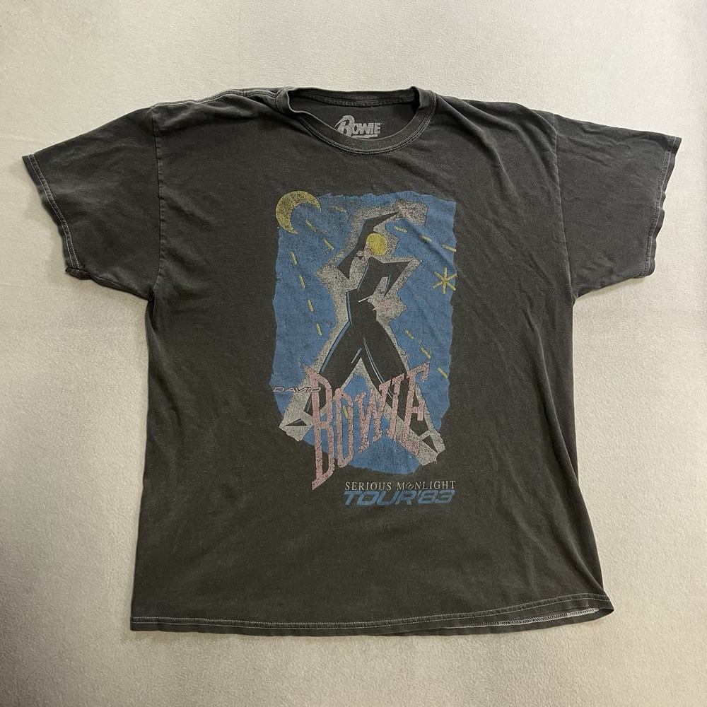 David Bowie Serious Moonlight Tour 83 Men's Gray Short Sleeve T-Shirt One Size